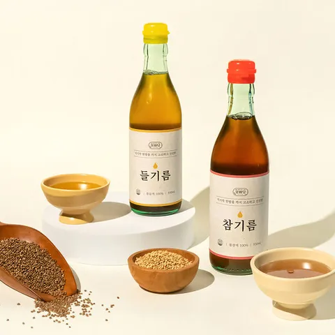 저온압착 참기름 350ml 2병 통참깨 사용