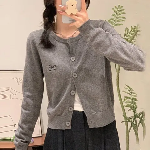 [랄라모션] 리본엣지 니트 가디건(llm0420)