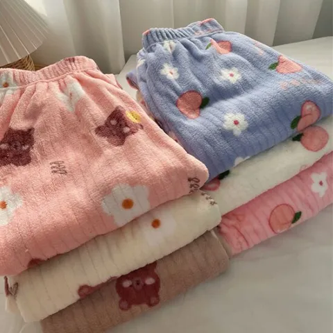 아메라 극세사 수면바지 겨울잠옷 여성 홈웨어 예쁜 파자마