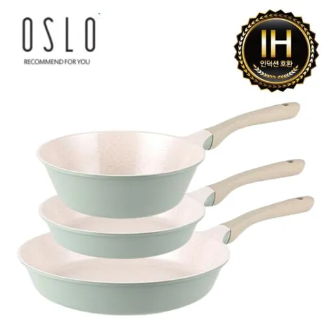 오슬로(OSLO) 마린 세라믹인덕션후라이팬 3종SET(C)(24+28+24궁)