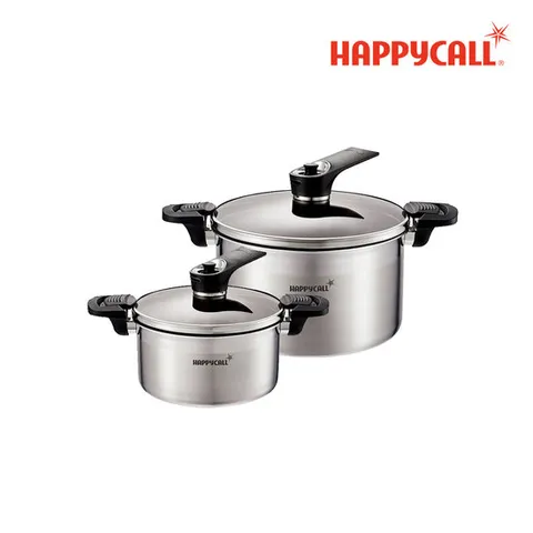 해피콜 진공UP 통3중 IH 스텐 냄비 2종 (양수 20/곰솥 24)