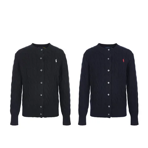 랄프로렌 폴로 여성 케이블 니트 꽈배기 가디건 2종택1