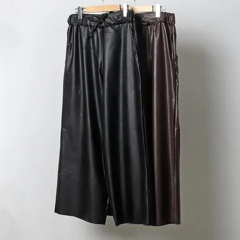 빅사이즈가죽바지 J430L411 와이드핏레자밴딩팬츠 RA