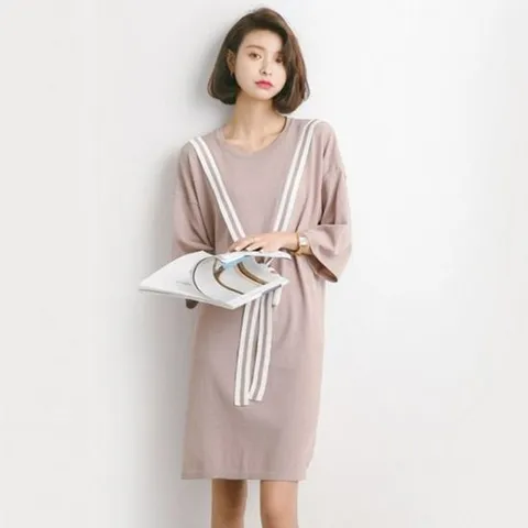 데일리룩 데일리원피스 박시한 긴팔원피스 원피스 라