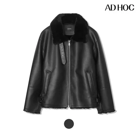 [ 롯데백화점 ][애드호크]남성 하이넥 가죽 무스탕 HABMU11