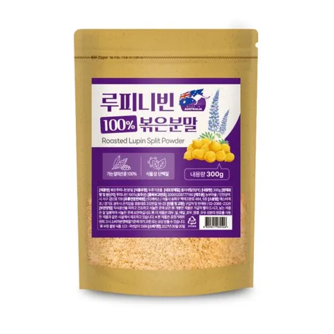 루피니빈 콩 볶은분말 100% 식물성 단백질 루핀분말 300g 1개