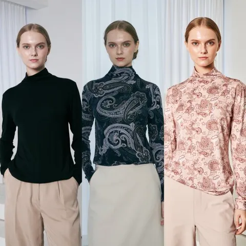 Lipbbam 바이립밤 빌라 모달 실키 터틀넥 티 블라우스 1종