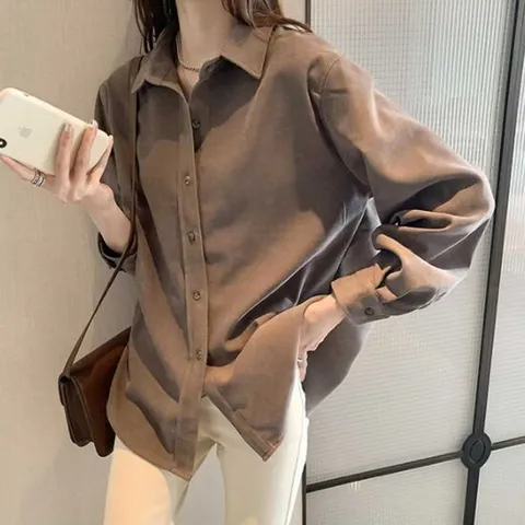 여성남방 봄가을겨울 골지 코듀로이 셔츠 카라넥 출퇴근룩