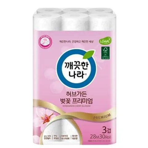 JU 깨끗한나라 허브가든 벚꽃프리미엄 28미터 30롤