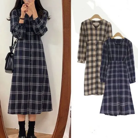 여자 셔츠원피스 트렌치원피스 체크원피스 2컬러
