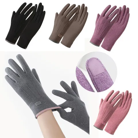여성 슬림 기모장갑 스판 터치 장갑 스포츠 등산 털
