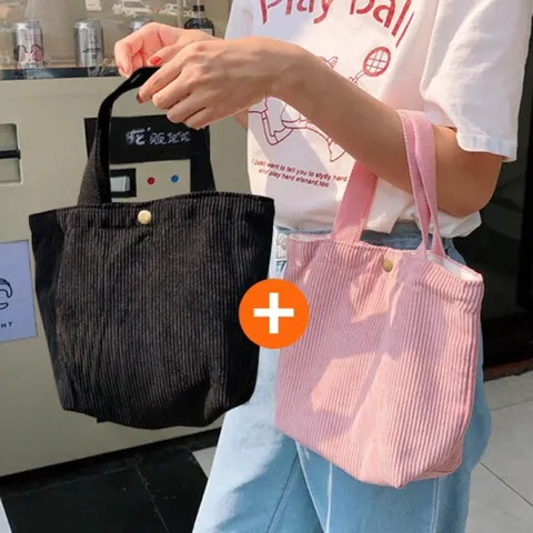 2개세트 코듀로이 골지 여성 미니 손가방 골덴 핸드백 숄더백