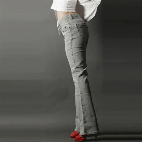 여성 부츠컷 스판 청바지 데님 와이드 빅사이즈