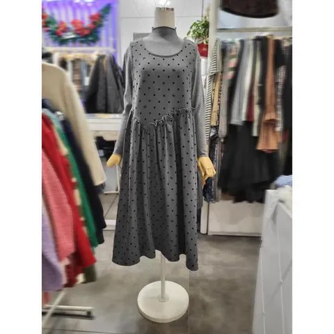 밸리걸 세이브존01 이너 세트 도트 롱 원피스 239690