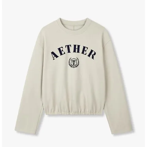 [ 롯데백화점 ]보브  (7114440104) 자수 레터링 롱 슬리브 티셔츠