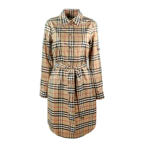 버버리 여성 체크 벨티드 셔츠 원피스 8085647 A7028