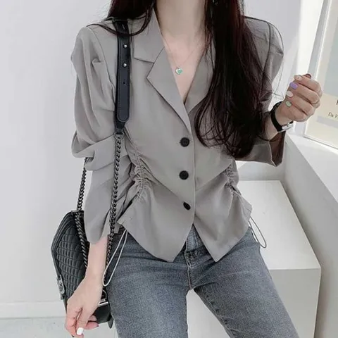 숏자켓봄가을자켓 여자 간절기 출근 룩 직장인 숏 자켓 블라우스