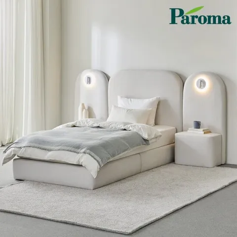 파로마 베이 크렌 패브릭 평상형 호텔 침대 프레임 SS