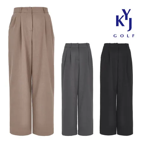 겨울 기모 와이드 슬랙스 하이웨스트 여성 골프 팬츠 DOWLSL37