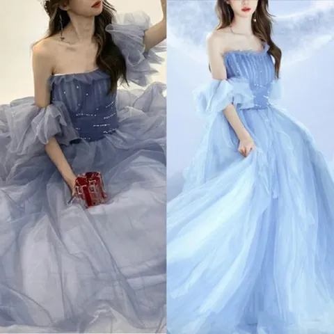 [교복몰]교복몰 미드나잇 여신 프릴 드레스(2color) 웨딩촬영