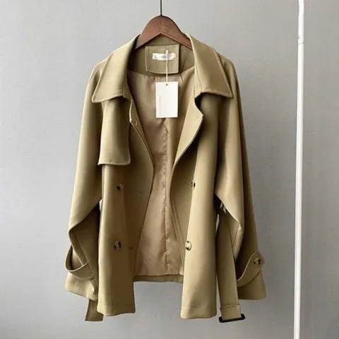 짧은바바리여성바바리 봄가을 여자트렌치자켓 코트 데이트 룩 간