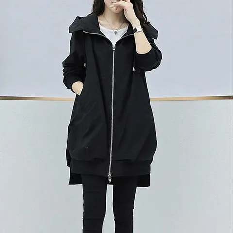 여성봄아우터잠바 여자 하프 집업 트렌치 자켓 간절기 후드 점퍼