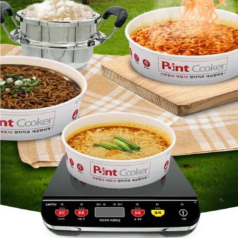 [특가+추가할인쿠폰15%] 기능UP 한강라면 즉석 자동 조리기 A형(라면인덕션+용기25개)