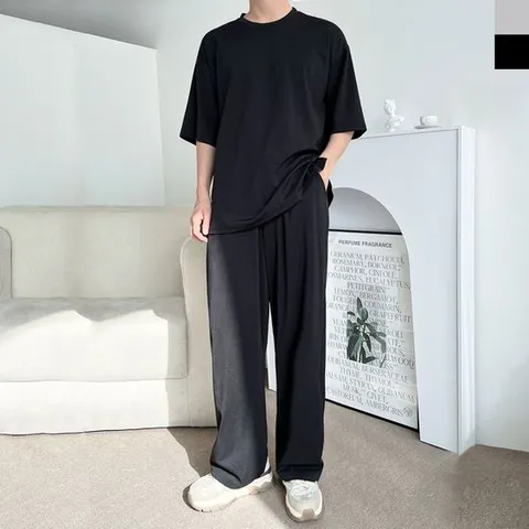 TTA 2021-2022 남자빅사이즈텐션반팔티와이드바지세트