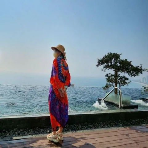 잠옷 파자마 홈웨어 신혼여행 허니 코튼 비치 로브 가운 썸머