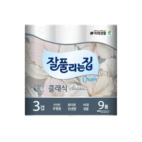 [ 롯데백화점 ][잘풀리는집] 클래식 3겹 27m 9롤 1팩