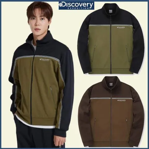[ 롯데백화점 ]디스커버리 겨울 할인 남성 기모 컬러블럭 트레이닝 자켓 DMTR63046 DONGTAN