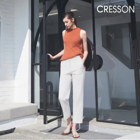 크레송 아이보리 린넨 블렌디드 세미 배기팬츠 C241B401A_03