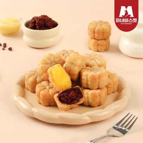 [마녀바스켓] 추억의 간식 국화빵 500g(팥/20개입) x2팩