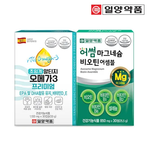 일양약품 초임계 알티지 오메가3 비타민D+마그네슘 비타민B Set
