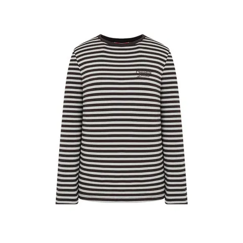 [ 롯데백화점 ][크로커다일 레이디]스트라이프 레터링 라운드 티셔츠 CLDWTS905