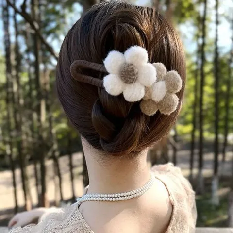 패션 여자 헤어 집게핀 올림머리 반묶음