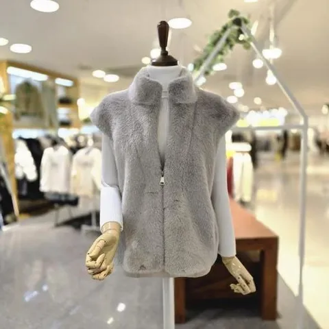 [멜로디가든]M4WBV107_캡슬리브 밍크퍼조끼