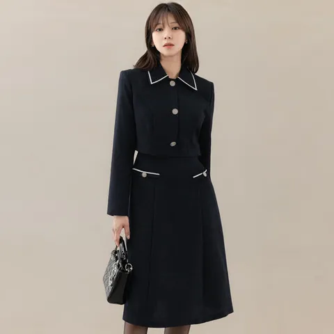 [시크라인] 오프라 레이어드 트위드 원피스