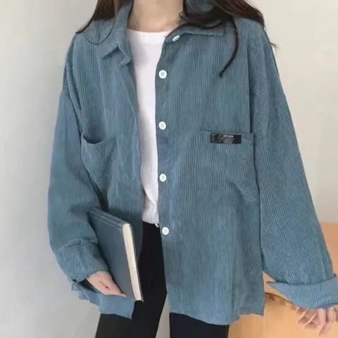 한정SALE 여성 골덴 코듀로이 골지 카라 남방