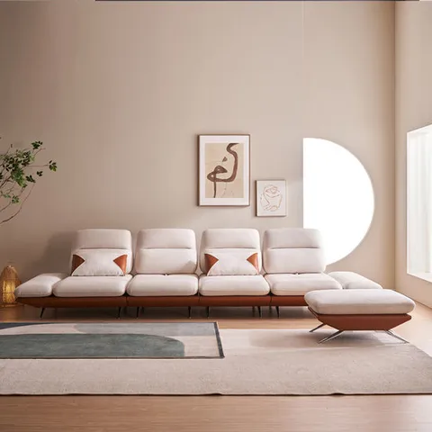 라클라우드 프리미엄 안단테 패브릭 스윙 6인 소파 (스툴제외/쿠션포함)