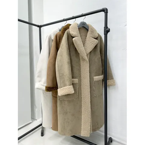 금강모피 페이크퍼 양모 리버서블 롱코트 HIJ-2034 3컬러