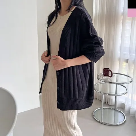 여성겨울니트 여성 루즈핏 빅사이즈 니트 간절기 데일리 가디건