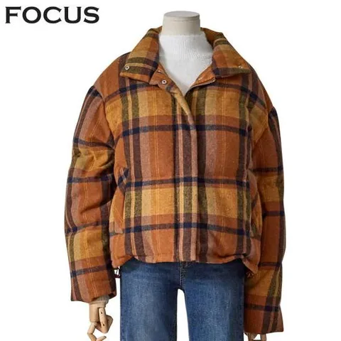 [ 롯데백화점 ][포커스] 오렌지체크다운패딩(FW3L7JP0427)