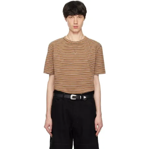 25 FW International Gallery BEAMS 남성 브라운   그린 보더 티셔츠 세트 251261M213001