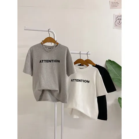 허니제이 / 릿틈 피치기모 벨벳 레터링 반팔 티셔츠3c