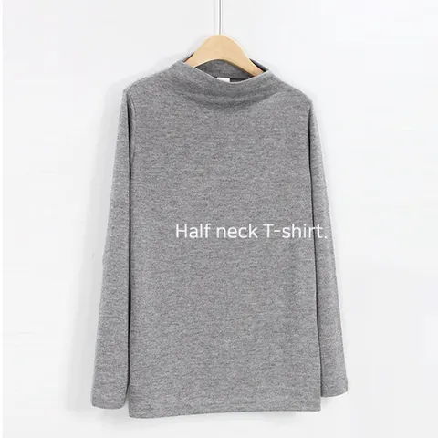 [해피통통] 빅사이즈 하프넥 폴라티 루즈핏 반폴라 오피스 여성옷