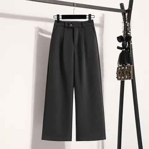 나바바 / NP310 캐주얼 와이드 뒷밴딩 모직 9부 팬츠