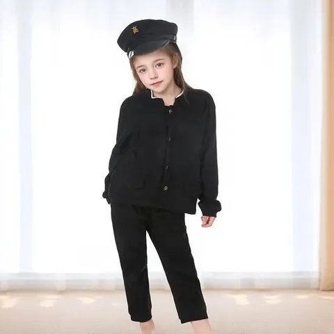 (구매) 여자 아기 옛날교복(차이나카라) 상의_바지 아기