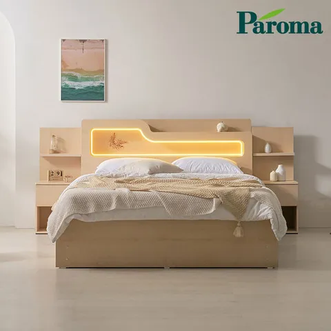 파로마 베이 베니스 LED 라인형 침대 K 독립 CL텍스 ODM0274