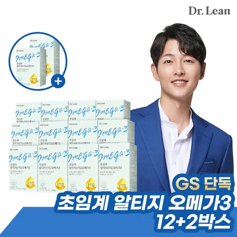 [5/8-10 증정][GS단독][닥터린] 송중기 초임계 알티지(rtg) 오메가3 x 12+2박스+레몬생강즙+쇼핑백